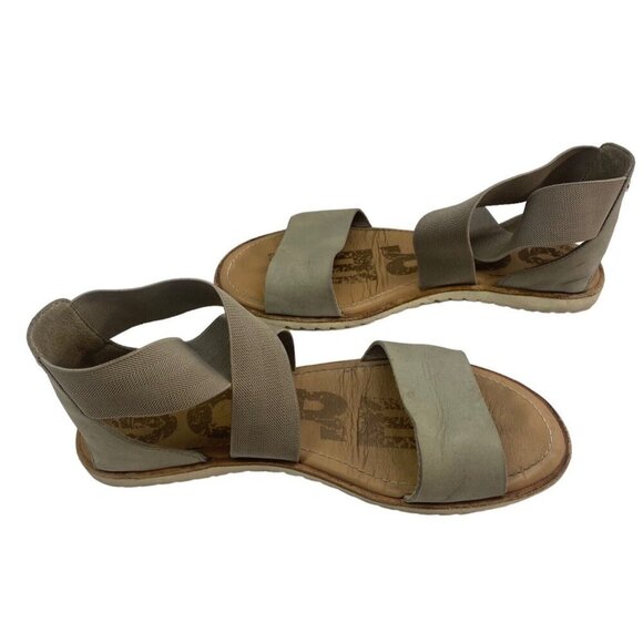 SOREL Women Sandals Size 8 Gray Ella Ankle Strap Slip On Casual Beach Summer - Picture 2 of 9